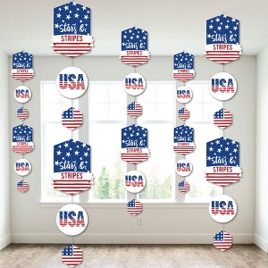Big Dot of Happiness Stars & Stripes - Patriotic Party DIY Dangler Backdrop - Hanging Vertical Decorations - 30 Pieces - 1 of 4