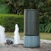 DSVIMOY Bird Baths, 44" Tall Large Round Green Ribbed Tower Water Fountain, Outdoor Bird Bath Fountain, Antique Green, 19.3"*19.3"*43.5” - 4 of 4