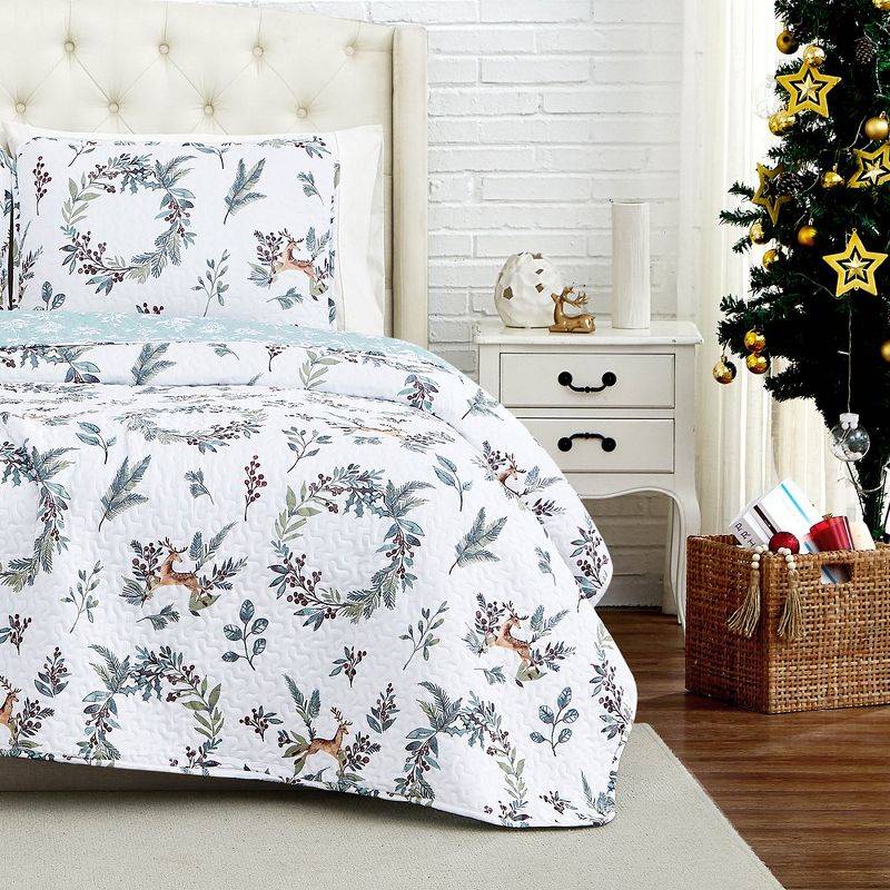 Southshore Fine Living, Holiday Collection Christmas Bedding Oversized Quilt Sets, 3 of 9