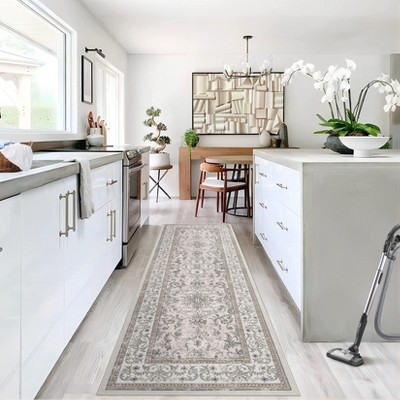 Boho Vintage Floral Rug Stain Resistant Low Pile Non Slip Soft Thin Carpet For Bedroom Room Kids Playroom Office Decor Indoor Carpet