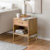 MH London Etna 23" Solid Wood and Iron Nightstand with Drawer - Natural - 2 of 4