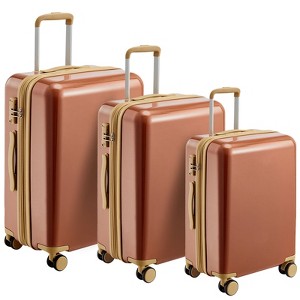 3 Piece Luggage Sets, Hardside Luggage With Triple Telescopic Handle, Safeguard Lock, Smooth Anti Pinch Design Luggage Set 20",24",28" - 1 of 1