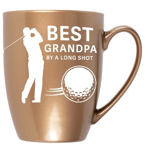 Elanze Designs Best Grandpa By A Long Shot Bronze 10 ounce New Bone China Coffee Cup Mug - 1 of 4