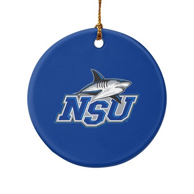 Nova Southeastern University Primary Logo Porcelain Holiday Christmas Tree Ornament