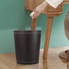 Aoibox Classic PU Leather Wastebasket, Round Garbage Can for Bathroom, Kitchen, Office, Hotel - Sleek Brown Design - 3 of 4