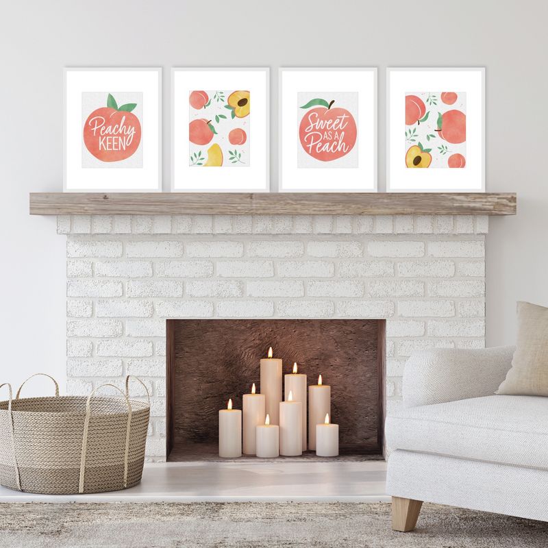 Big Dot of Happiness Sweet as a Peach - Unframed Fruit Kitchen Linen Paper Wall Art - Set of 4 - Artisms - 8 x 10 inches, 2 of 8