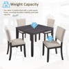 Aukfa 5-Piece Wood Dining Table Set for 4 - Modern Kitchen & Dining Room Table with 4 Beige Upholstered Chairs - 4 of 4