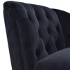 PAGED Button Tufted Accent Chair Velvet Chaise Lounge with Nailhead Trim and Solid Wood Legs, Comfy Chair for Bedroom, Black - 4 of 4