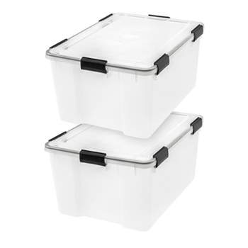 IRIS USA 62qt WEATHERPRO Airtight Plastic Storage Bin with Lid and Seal and Secure Latching Buckles