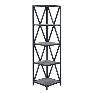 Tucson Metal 5 Tier Corner Bookcase - Johar Furniture - 1 of 3