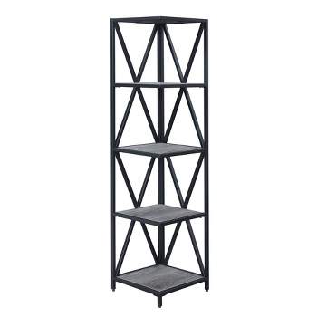 Tucson Metal 5 Tier Corner Bookcase - Johar Furniture