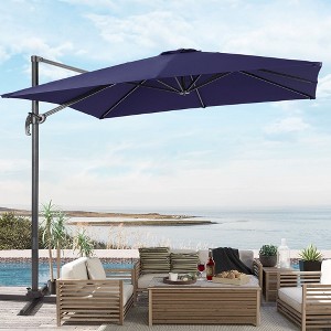 Sonkuki Outdoor 9x9 FT 240gsm Solution-Dyed Patio Cantilever Umbrella With Canopy - 1 of 4