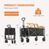 FURNIinspire Wheelbarrows And Lawn Carts Collapsible Folding Wagon Car, Heavy Duty Utility Wagon With All-Terrain Wheels, Black, 18.5"*29.5"*35" - 3 of 4