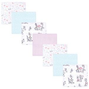 Little Treasure Hudson Baby Girls Cotton Poly Flannel Receiving Blankets 7Pk Multipack - 1 of 4