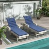 VisioGear 2PCS Set Outdoor Lounge Chair Cushion, Replacement Patio Funiture Seat Cushion, Chaise Lounge Cushion, Antique Blue, 72.83"*23.62"*2.36" - 2 of 4