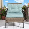 4-Piece Patio Furniture Set with PE Wicker, Metal Table, Cushions, and Comfortable Design for Outdoor Spaces - 2 of 4