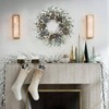 24 Inch Winter Wreath Front Door with White Berries Winter Soft White Boxwood Leaves Berries Wreath Indoor Outdoor Xmas Home Decor - 3 of 4