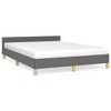 vidaXL Bed Frame with Headboard Dark Gray 53.9 in.x74.8 in. Full Fabric - 2 of 4