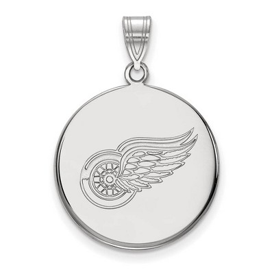 Black Bow Jewelry 10k White Gold Detroit Red Wings NHL Large Pendant