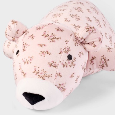 Детские мягкие игрушки The Hollister Collection at Target Pink Floral Bear Weighted Plush Throw Pillow — фото 3