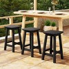 WestinTrends Malibu 24" All Weather Hdpe Outdoor Patio Square Backless Counter Stool (Set of 3) - 2 of 4