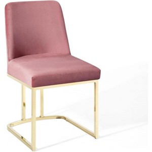 Modway Amplify Sled Base Performance Velvet Dining Side Chair - 1 of 3