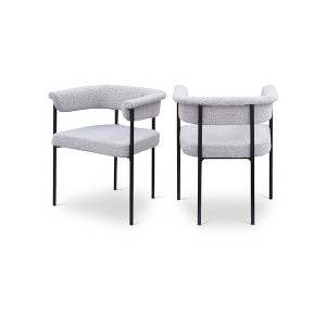 Meridian Furniture,Malin Grey Boucle Fabric Dining Chair, Set of 2 - 1 of 4