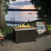 Barton 50,000 BTU Outdoor Propane Fire Pit Table Heater Propane Powered Firepit with Cover, Brown - 2 of 4