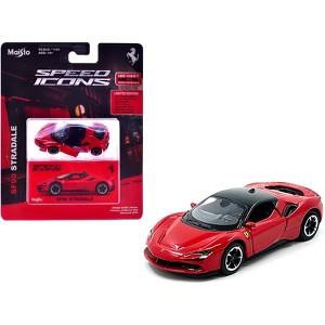 Ferrari SF90 Stradale Red with Black Top "Speed Icons" Series 1/64 Diecast Model Car by Maisto - 1 of 4