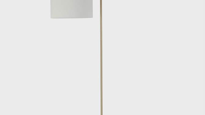 58&#34; Brass Floor Lamp with White Linen Shade - Globe Electric, 2 of 9, play video