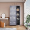 Munora - 72" 12-Door Metal Locker Storage Cabinet - Heavy Duty for Office/School/Gym - Grey - 2 of 4