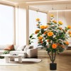 Camellia Artificial Plants with Planter, Realistic Faux Floral Plant  in Pot with 28 Flowers Floor Plants For Home Office Living Room Decoration - 4 of 4