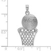 Black Bow Jewelry 14k White Gold Diamond Cut Basketball and Net Pendant - 4 of 4