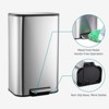 Stainless Steel Kitchen Trash Can 13 Gal, Hand Free Garbage Can with Inner Bucket & Soft Close Lid - 4 of 4