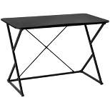HOMCOM 43" Home Office Computer Desk Study Student Writing Table with Z and X Bar Frame Support for Living Room, Black