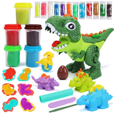 Skirfy Dinosaur Play Dough Sets for Toddlers, 30 Pcs Play Dough Accessories, Dinosaur Play Dough Toys, Dinosaur Toys.