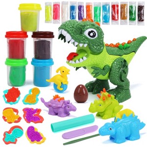 Skirfy Dinosaur Play Dough Sets for Toddlers, 30 Pcs Play Dough Accessories, Dinosaur Play Dough Toys, Dinosaur Toys. - 1 of 4