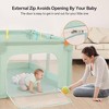 GOTGELIF 74"x50" 4-Panel Baby Playpen Spacious & Secure Portable Playard - 4 of 4