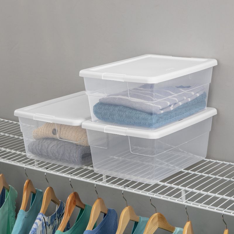 Sterilite 16qt Clear Storage Box with Lid White, 6 of 11