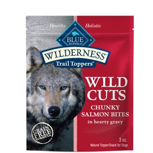 Blue Buffalo Wilderness Trail Toppers Wild Cuts High Protein Natural Wet Dog Food Chunky Salmon Bites in Hearty Gravy - 3oz - 1 of 4