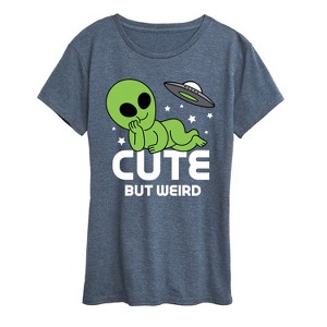 Women's - Instant Message - Alien Cute But Weird Short Sleeve Graphic T-Shirt - 1 of 4