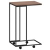 vidaXL Side Table with Wheels Black 15.7 in.x11.8 in.x25 in. Engineered Wood - 2 of 4