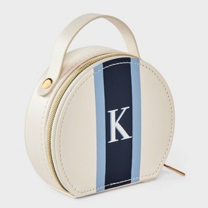 Faux Leather Initial Travel Jewelry Organizer - A New Day™ - 1 of 2
