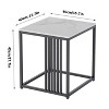 Marble End Snack Side Table for Sofa Coffee Lamp Living Room Bedroom Small Space - 3 of 4