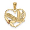 Black Bow Jewelry 14k Two Tone Gold and White Rhodium #1 Grandma Heart Pendant, 16mm - 3 of 4