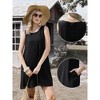 INSPIRE CHIC Women's Sleeveless Linen Summer Crew Neck Casual A-Line Mini Dresses - 2 of 4