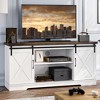 Homhougo Farmhouse TV Stand for 65 Inch TV, Entertainment Center with Storage and Sliding Barn Doors(White) White - 4 of 4
