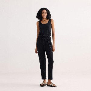 Reistor Womens Relaxed Drawstring Jumpsuit in Black - 1 of 4