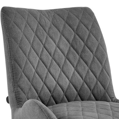 Contemporary Charcoal Fabric & Black Metal Adjustable Swivel Counter Stool