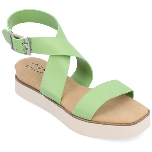 Render spænding Indsprøjtning Journee Collection Womens Havalee Tru Comfort Foam Buckle Platform Sandals  Green 11 : Target